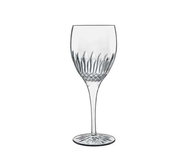 Luigi Bomioli Diamant wittewijnglazen 38 cl. 4 stuks.