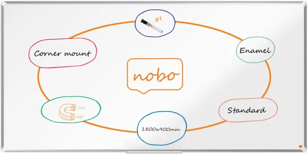 Nobo Premium Plus geëmailleerd whiteboard 180x90cm wit